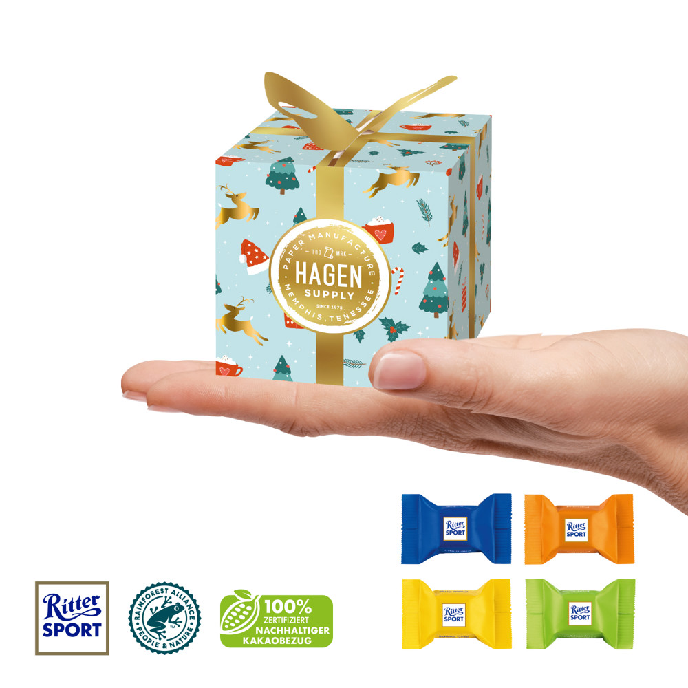 Präsent "Feine Bescherung" mit Ritter SPORT Schokowürfel