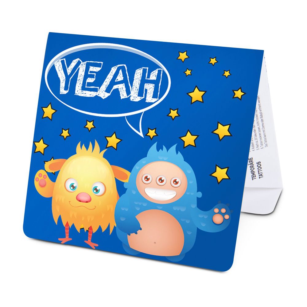 Tattoo Mäppchen Kinder mit 13 Monster-Hauttattoos für Kinder