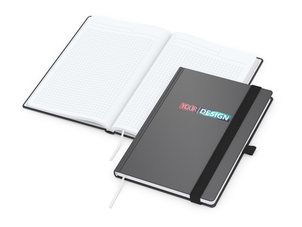 Notizbuch Vision-Book EXPRESS, A5, White, Winkelkaro, anthrazit