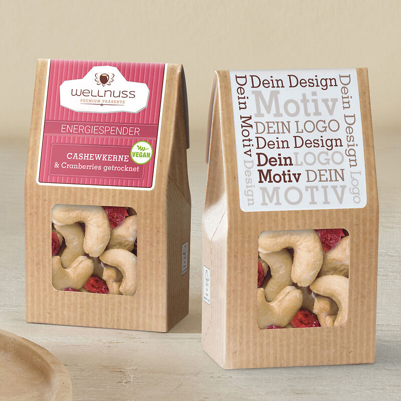 Mini Faltschachtel - energiespender - Cranberries & Cashewkerne