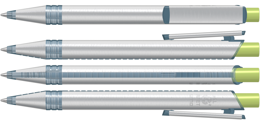 RECYCLED PET PEN ALUMA transparent, hellgrün