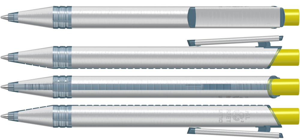 RECYCLED PET PEN ALUMA transparent, gelb