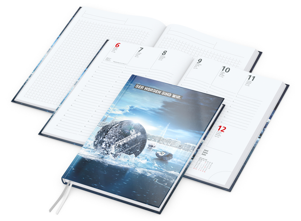 Wochenkalender vorne + Notizen hinten Note-Hybrid, A5, matt