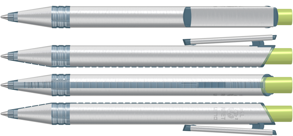RECYCLED PET PEN ALUMA transparent, hellgrün
