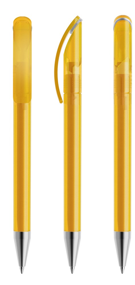 Prodir DS3TFS Frosted with Satin Metal Nose-Cone - Gelb gefrostet