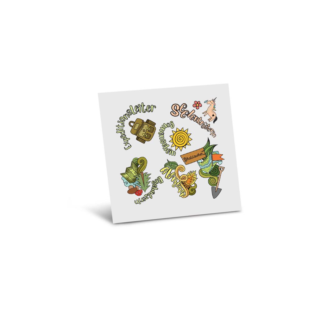 Individuelles Tattoo Mäppchen mit individuellen Tattoos, Hergestellt in Europa, dermatologisch getestet