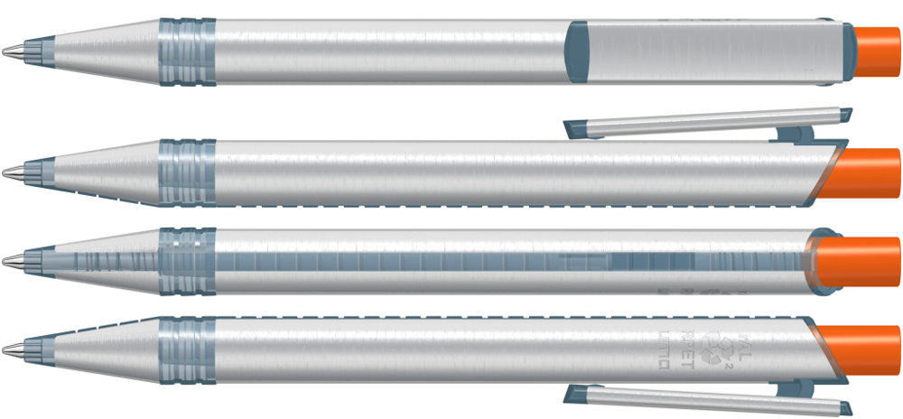 RECYCLED PET PEN ALUMA transparent, orange