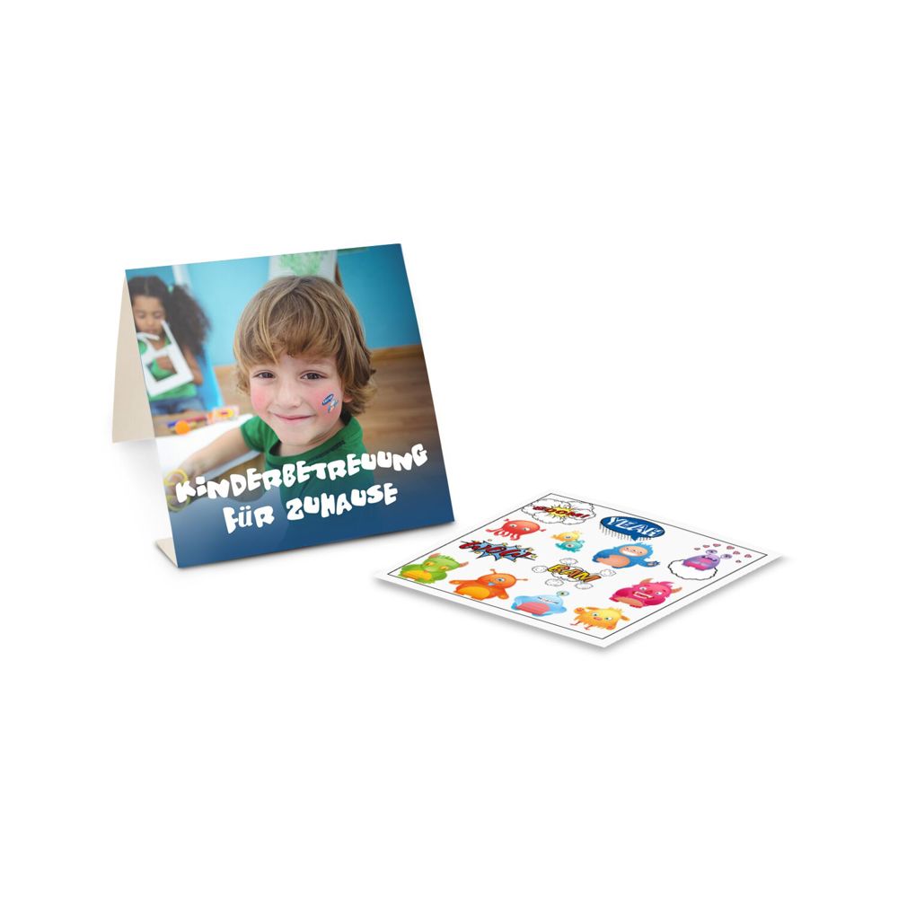 Tattoo Mäppchen Kinder mit 13 Monster-Hauttattoos für Kinder