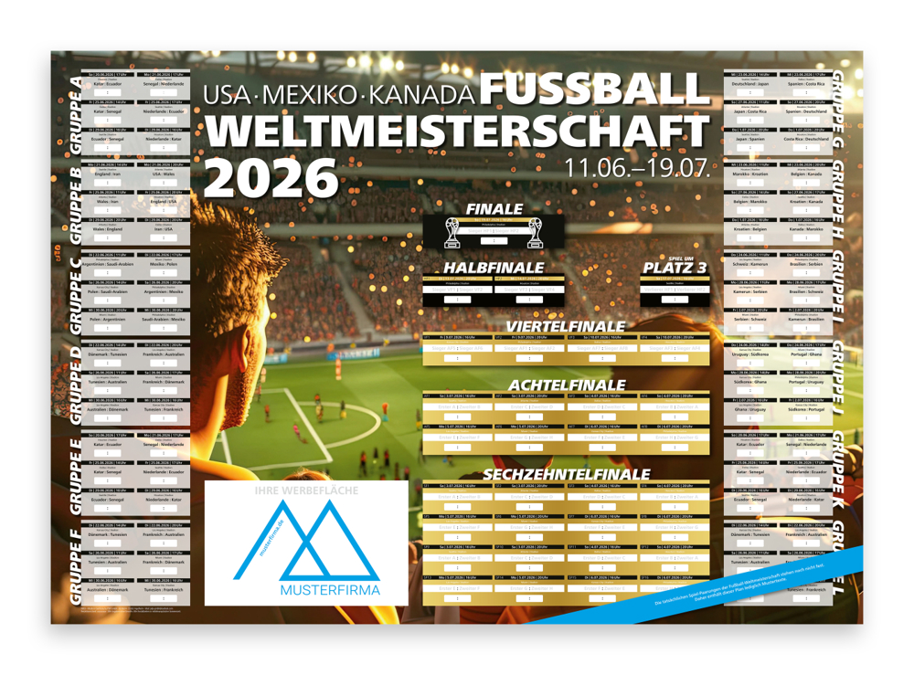 WM-Planer, gefalzt, „Stadionemotion“