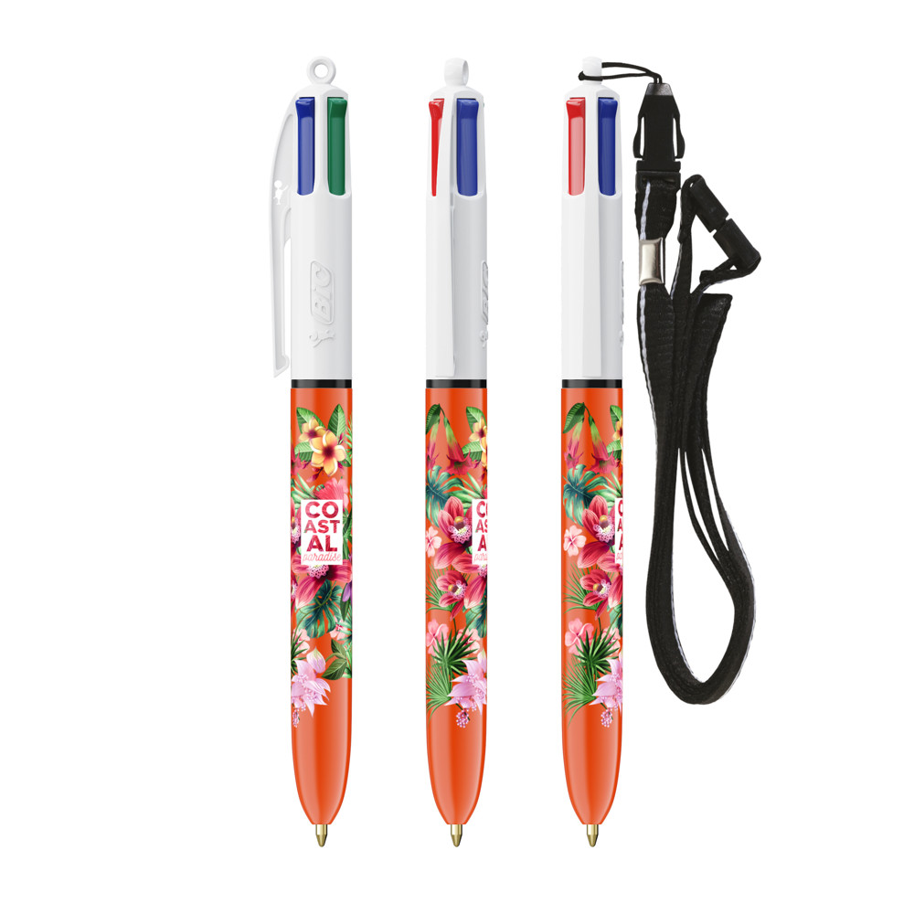 BIC® 4 Colours Fine Kugelschreiber + Lanyard