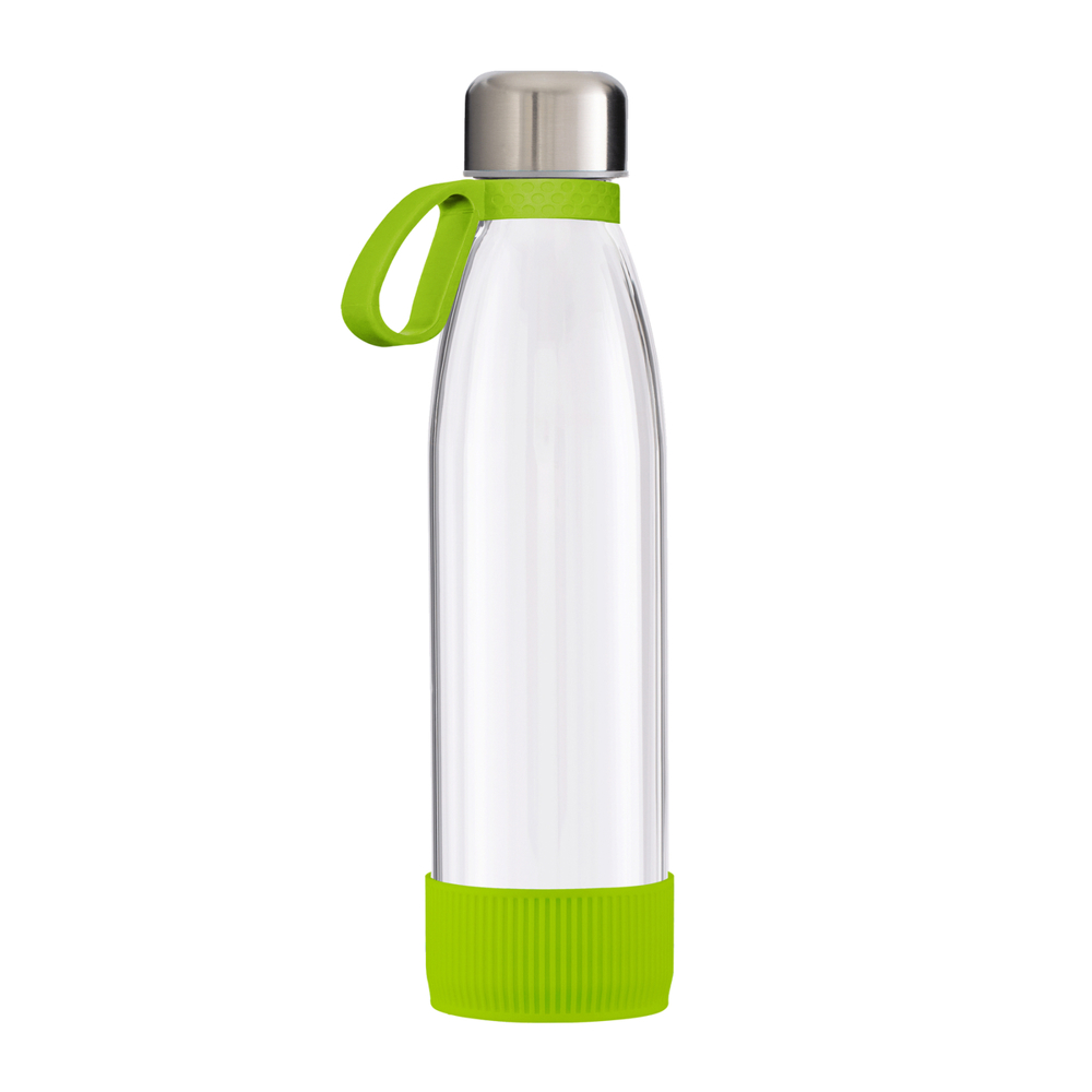 Trinkflasche GLASS - hellgrün, silber, transparent