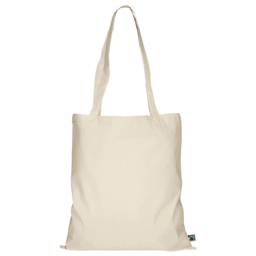 Tasche aus Fairtrade-zertifizierter Baumwolle mit zwei kurzen Henkeln, ca. 140 g/m² - natur