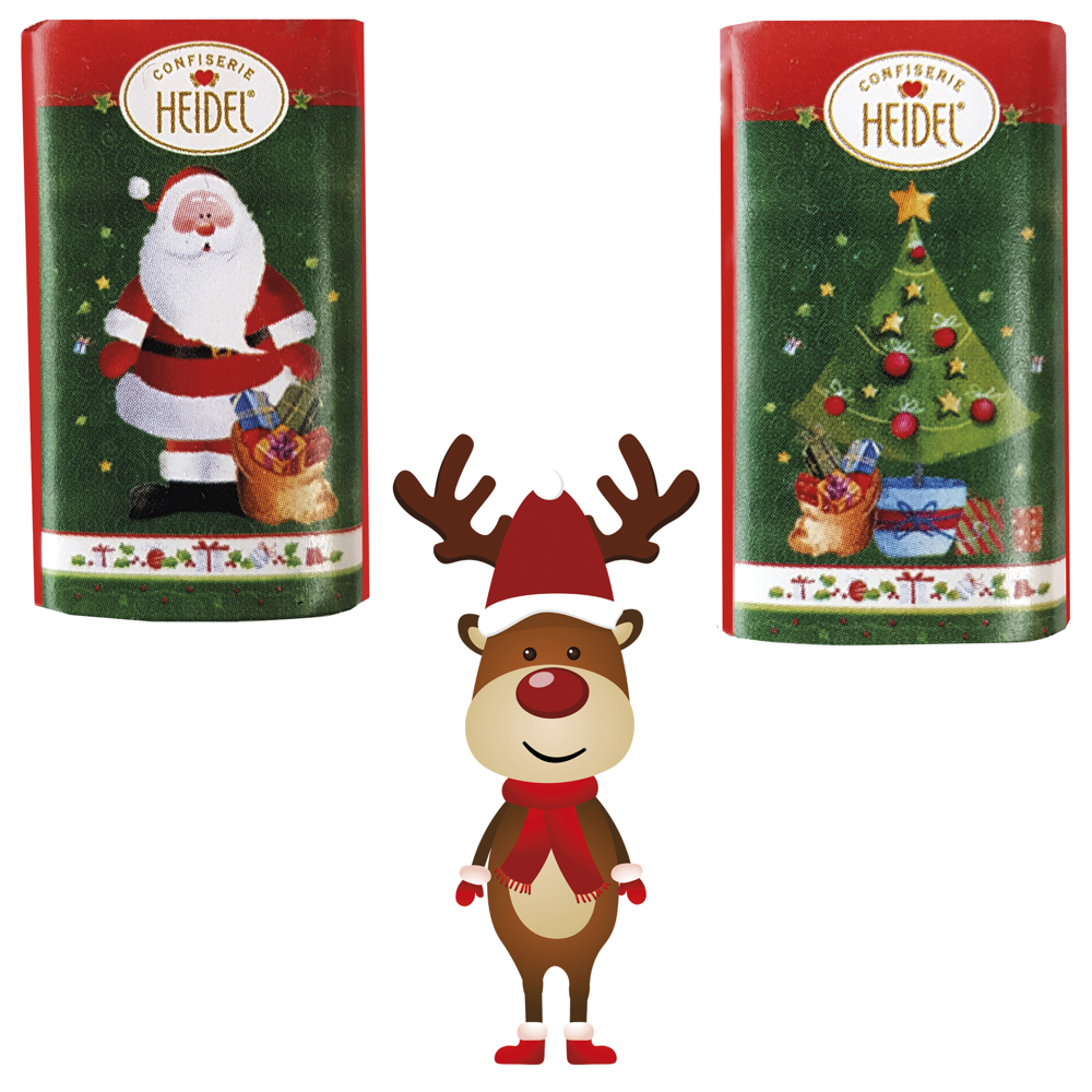 Tisch Adventskalender Heidel Schokotäfelchen individuell bedruckt 72 g  ,  Inhalt:  Heidel Schokoladentäfelchen