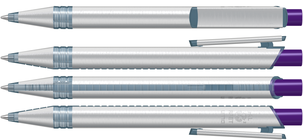 RECYCLED PET PEN ALUMA transparent, dunkelviolett