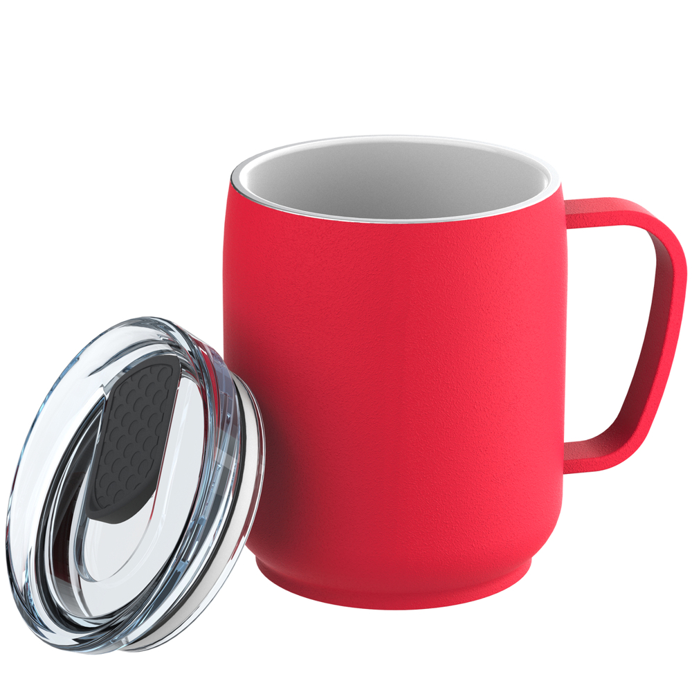 Thermobecher RETUMBLER-myNIZZA CERAMIC - dunkelgrau, rot, transparent