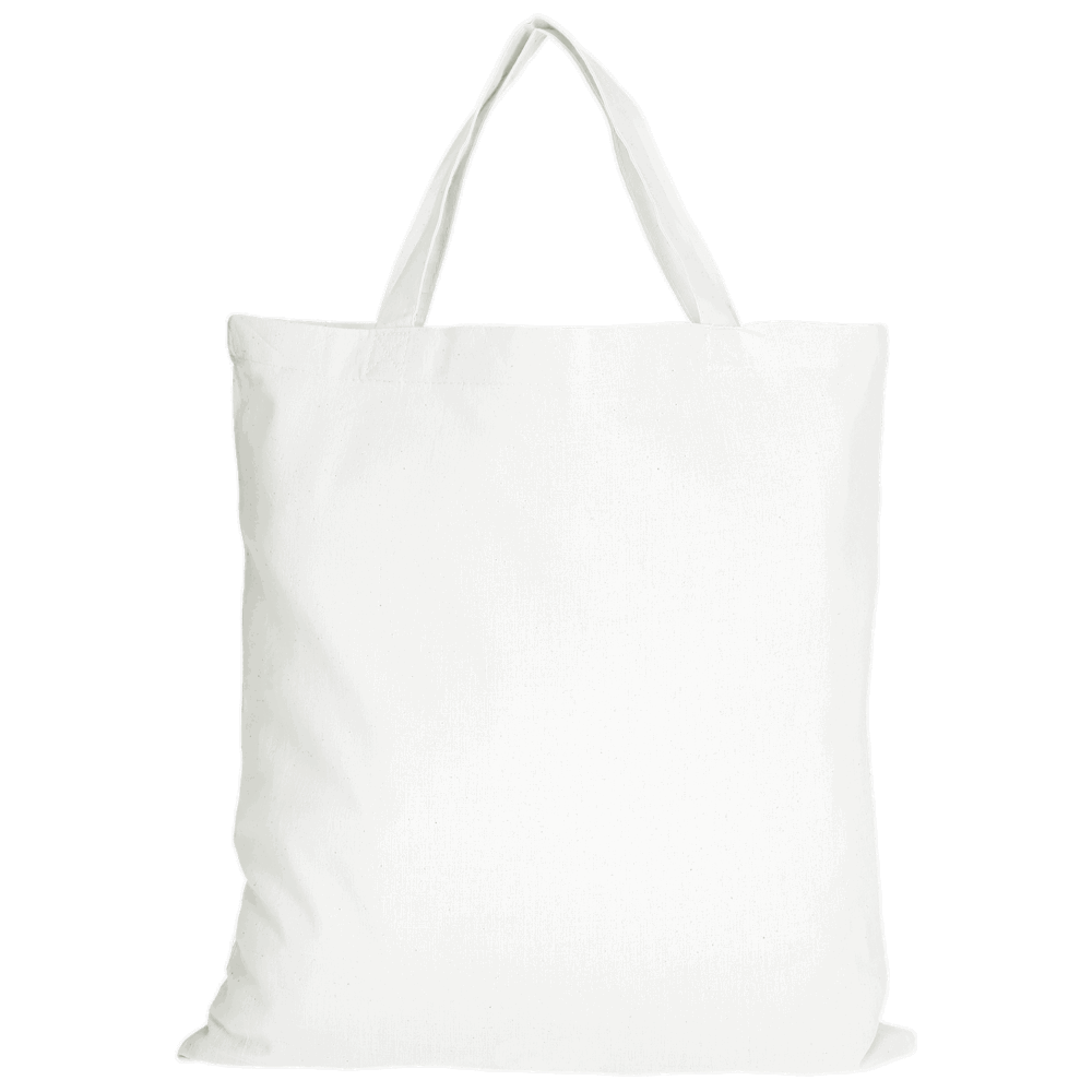 Baumwolltasche - OEKO-TEX®, ca. 140 g/m², mit zwei kurzen Henkeln - weiß