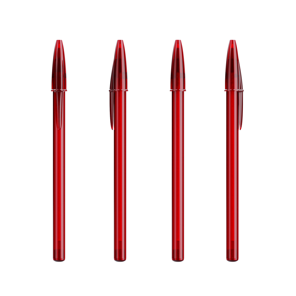 BIC® Style Kugelschreiber - Transparent Rot/ Transparent Rot/ Schwarze Tinte
