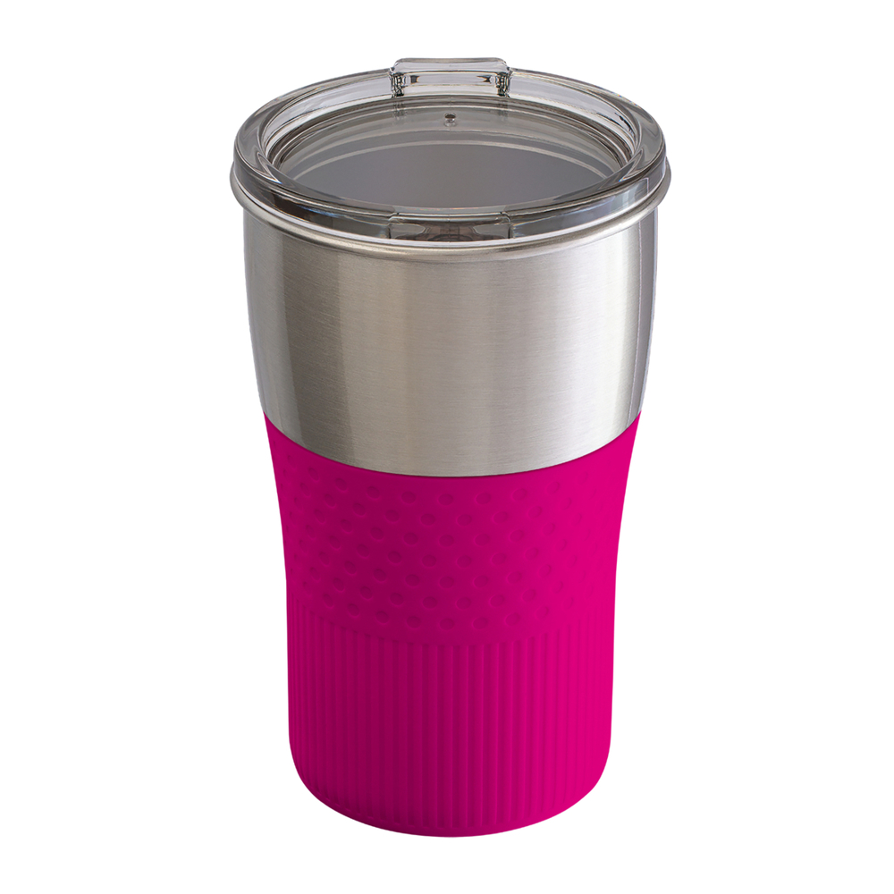 Trinkbecher RETUMBLER-MEZZO - magenta, silber