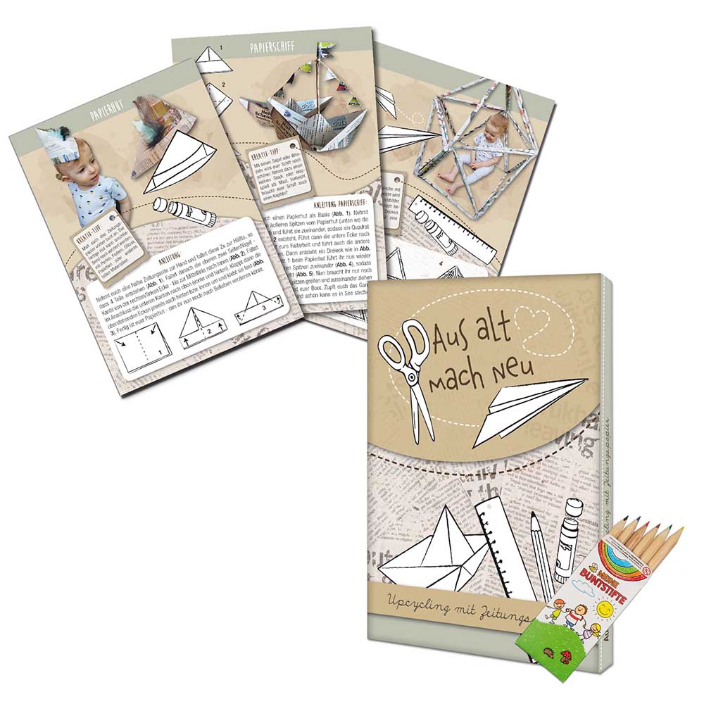 Upcycling-Set - Zeitungspapier - neutral