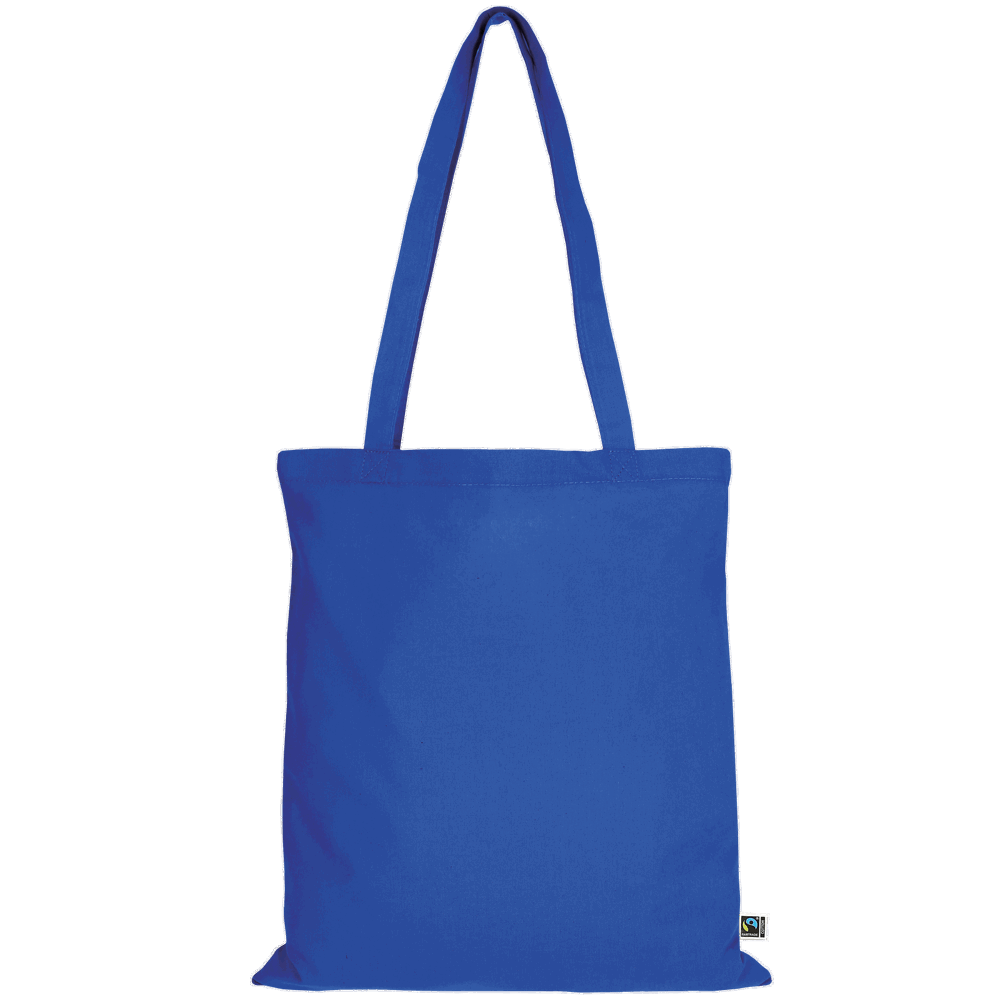 Tasche aus Fairtrade-zertifizierter Baumwolle mit zwei kurzen Henkeln, ca. 140 g/m² - royalblau