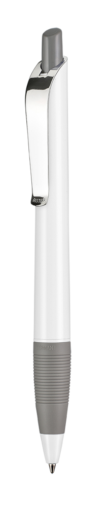 Kugelschreiber BOND SHINY - weiss/stein-grau