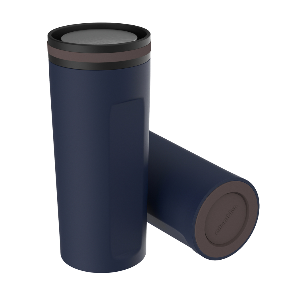Thermobecher RETUMBLER-mySTEELONE - braun, weiß, marineblau, schwarz, silber