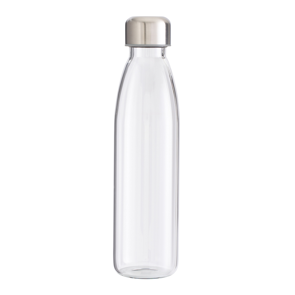 Trinkflasche GLASS - silber, transparent