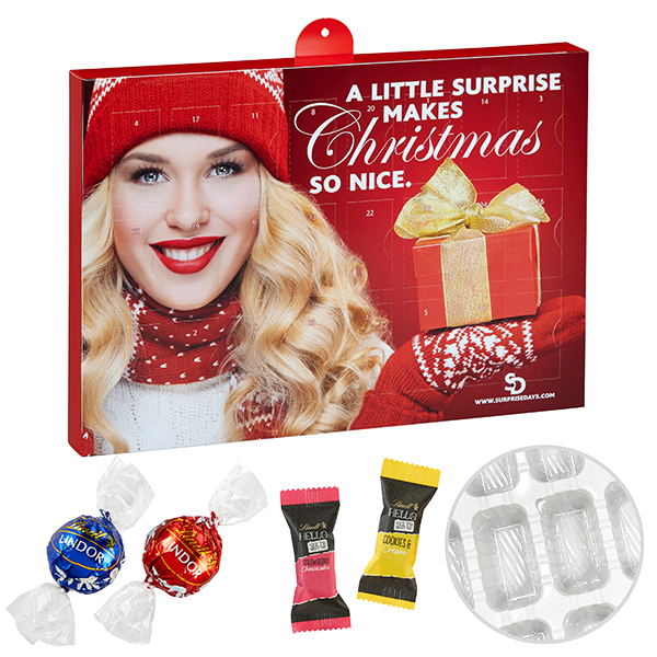 Premium Marken-Adventskalender mit Lindt Lindor & Hello Mini Stick-Mix