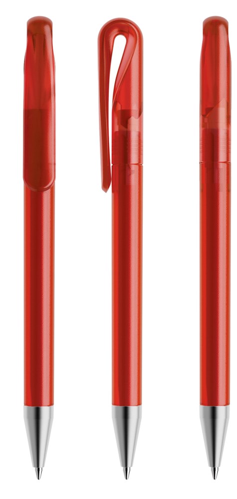 Prodir DS1TFS Frosted with Satin Metal Nose-Cone - Rot gefrostet