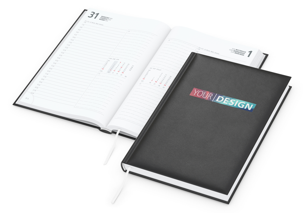 Tageskalender Image, schwarz, Siebdruck-Digital