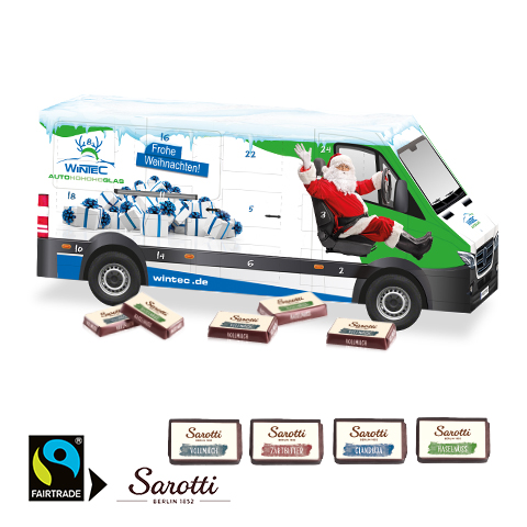 3D Adventskalender "Transporter" mit Sarotti Fairtrade®