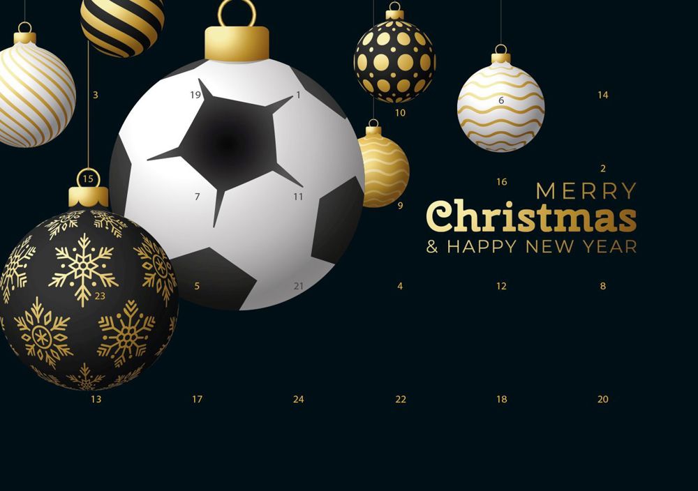 reinpapier® Classic-Adventskalender STANDARDMOTIV, Sportliche Weihnachten - Fußball - M124
