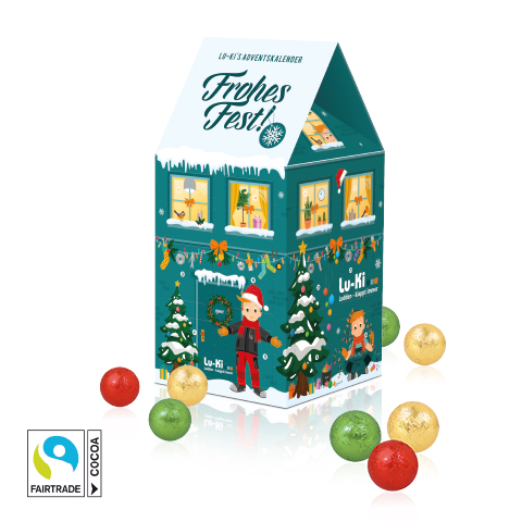Adventskalender-Haus "XL" mit Fairtrade® Schokolade