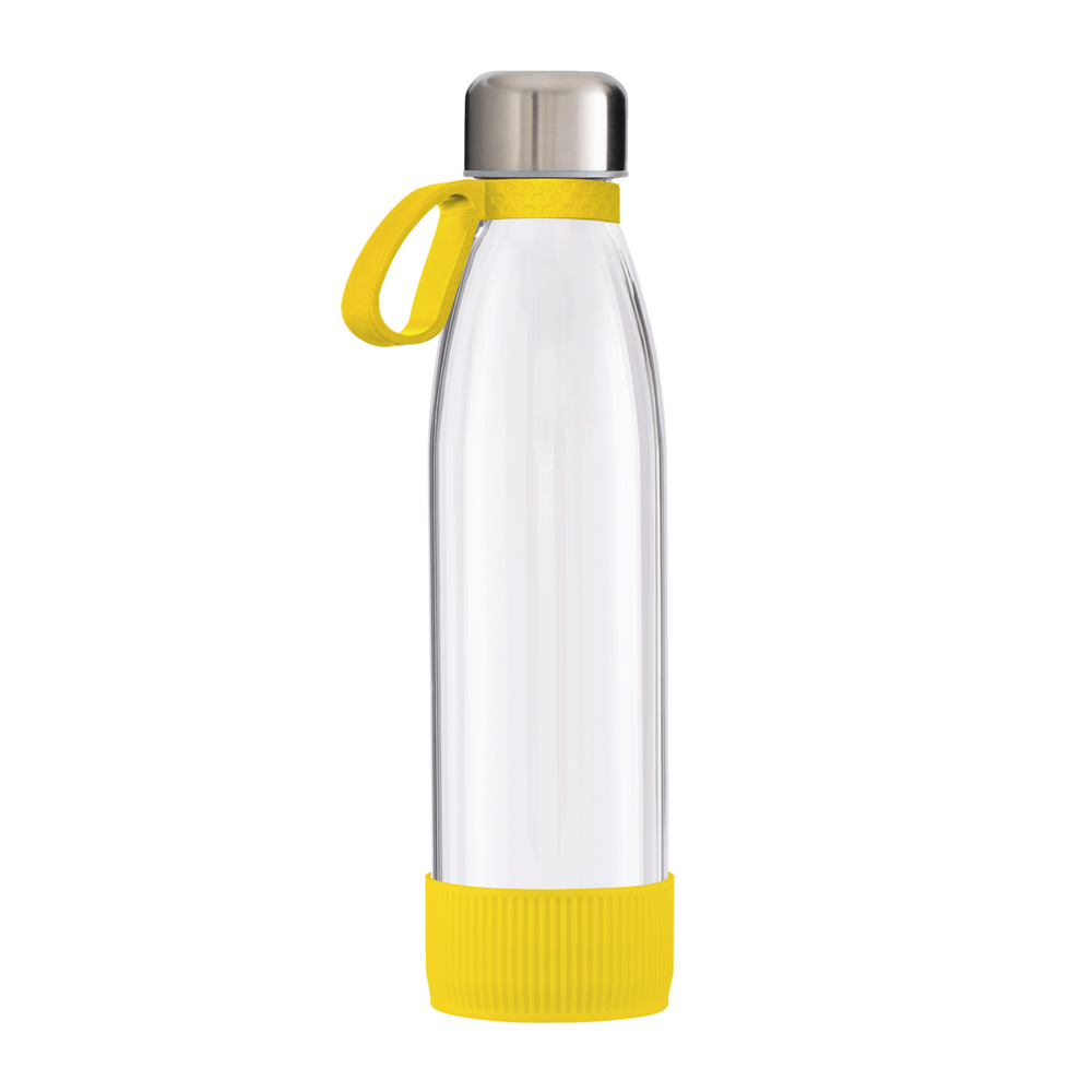Trinkflasche GLASS - gelb, silber, transparent