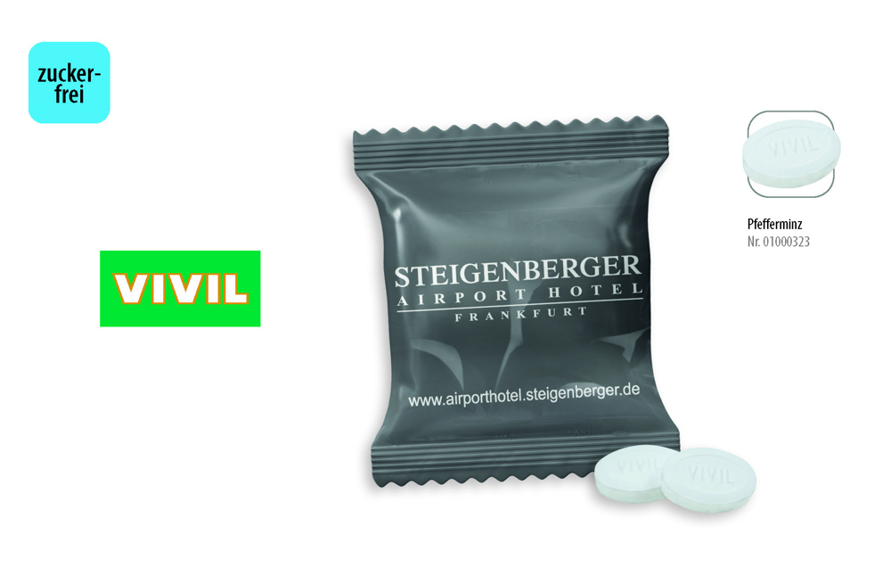 VIVIL Extra Strong zuckerfrei 2 Stück Werbetüte