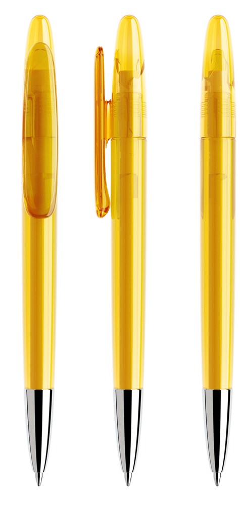 Prodir DS5 TTC Transparent with Chrome Metal Nose-Cone - Gelb transparent